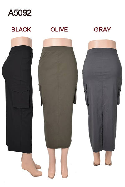 LONG  / CARGO SKIRT WITH  POCKETS