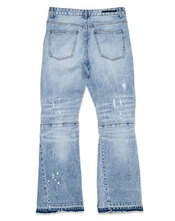 Knee Destroyed Slim Flare Denim