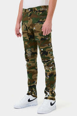 Camo Multi Cargo Slim Straight Pants