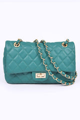 Quilted Turn Lock Convertible Shoulder Bag