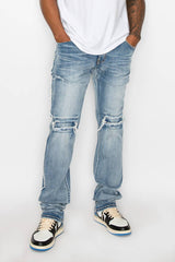 Stacked Fit Raw Edge Denim Jeans