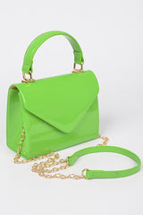 Patent Leather Top Handle Swing Bag