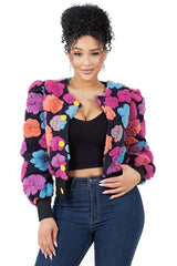 Flower woolen JACKET