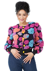 Flower woolen JACKET