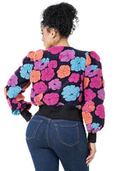 Flower woolen JACKET