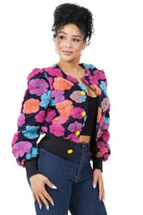 Flower woolen JACKET