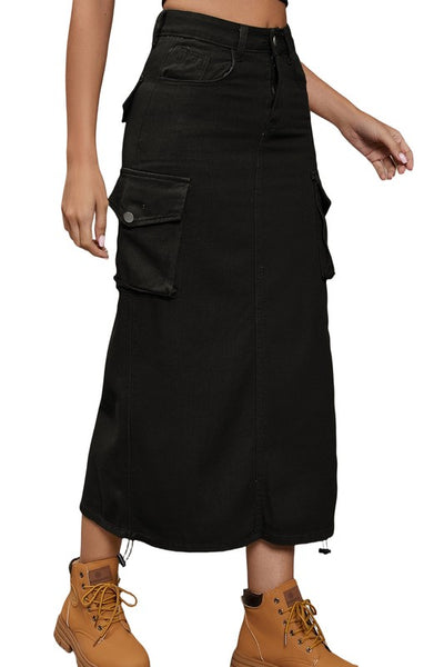 WOMEN FASHION DENIM LONG MAXI SKIRT