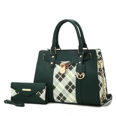 MKF Christine Plaid Satchel Bag with  Wallet