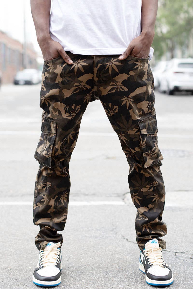 Camo Leaf Cargo Pants