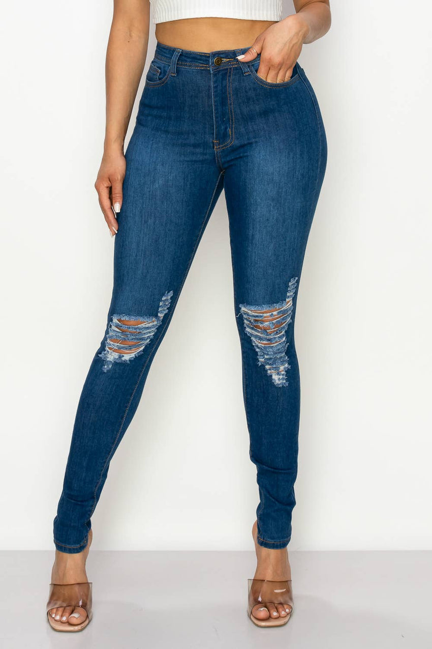 Skinny Distress Jeans