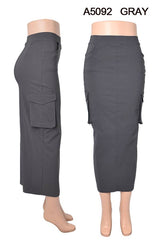 LONG  / CARGO SKIRT WITH  POCKETS