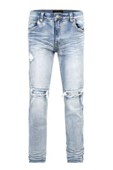 Stacked Fit Raw Edge Denim Jeans