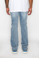 Stacked Fit Raw Edge Denim Jeans