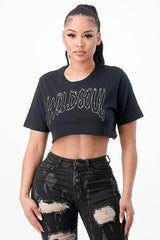 Mini Silk Screen Crop Top Wild Soul