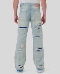 Heavy Destroyed Relaxed Flare Denim