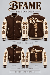 Chocolate / Cream — BFame men's classic and women's crop, front and back