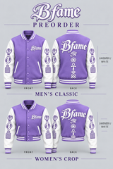 Lavender / White — BFame men's classic and women's crop, front and back