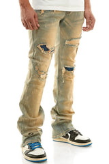 KDNK - Raw Denim Patched Jeans